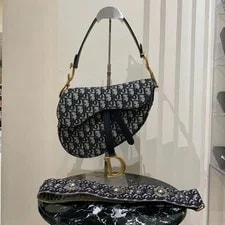 Dior — Dior Saddle Monogram Embroidered and - Very Good #17ACIFJ — Handbag — resale