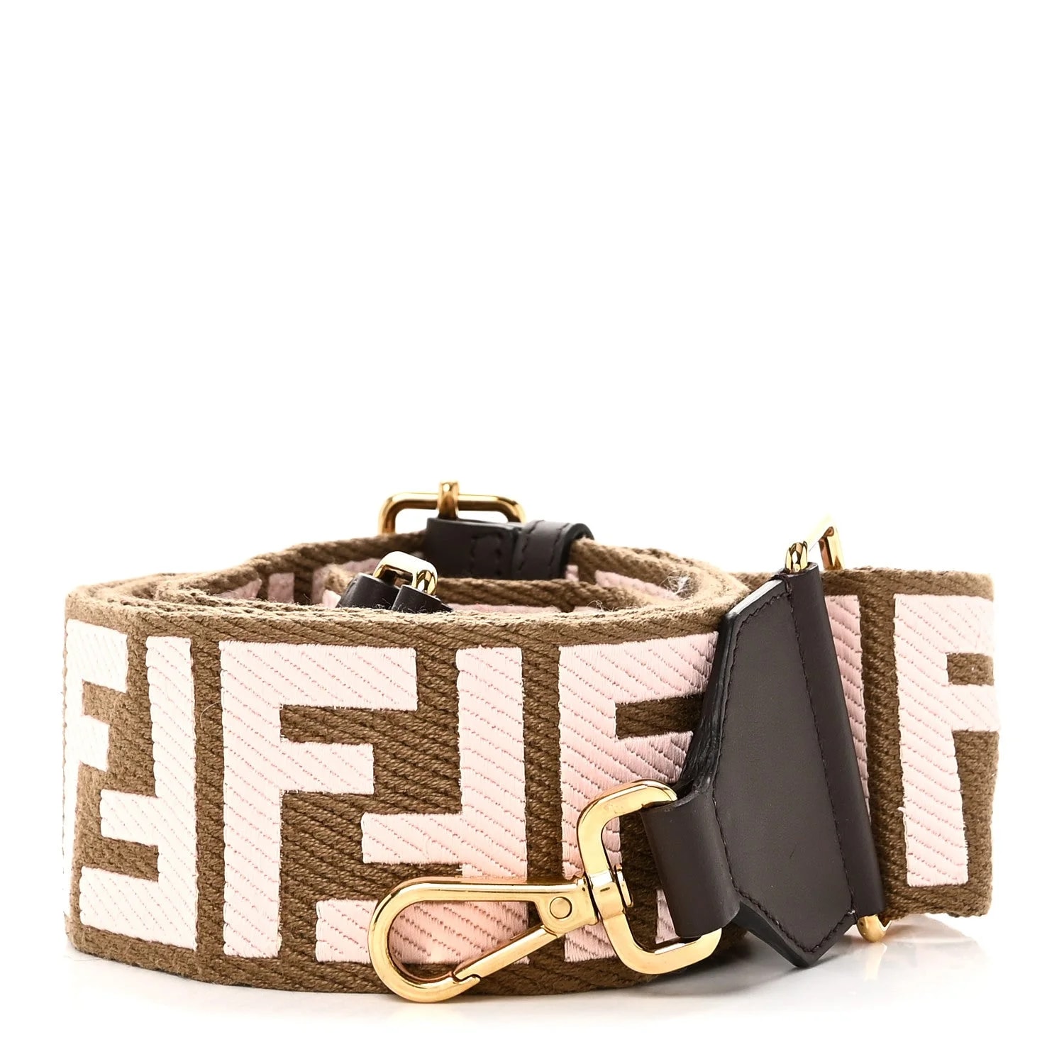 Fendi — Ricamo Vitello Century 1974 Embroidered Adjustable Strap You Fango Rosa Confetto — Accessory — resale