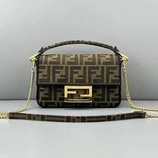 Fendi — Fendi Baguette Buckle Logo Pattern Magnetic Flap - Excellent #506MTQ — Handbag — resale