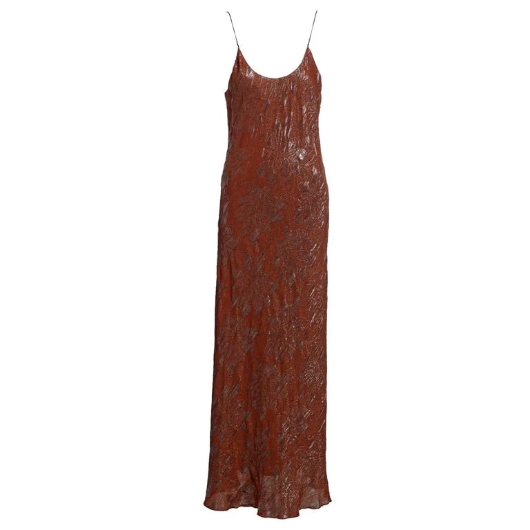 Jean Paul Gaultier — Jean Paul Gaultier Metallic Slip Dress With Chain Straps — Clothing — resale
