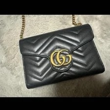 Gucci GG Marmont Super Mini Chain Wallet From Japan 2