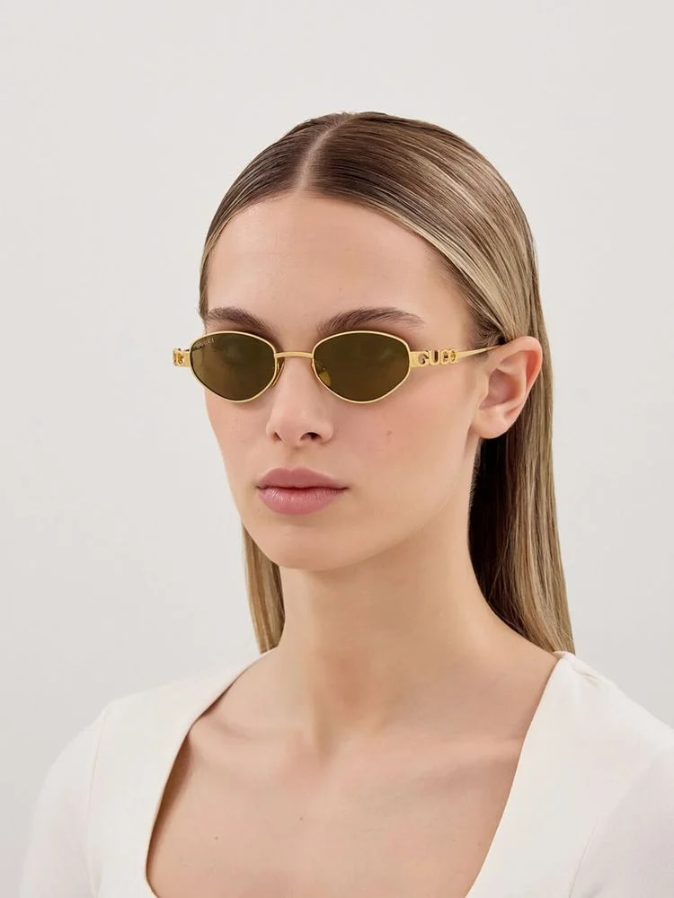 Gucci Gg1935s Logo-Plaque Round Metal Sunglasses — 2
