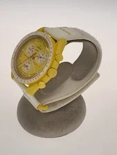 Omega Quartz Analog YLW WHT so33j100 2