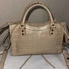 Balenciaga | Embossed Hardware Mini City Latte 4