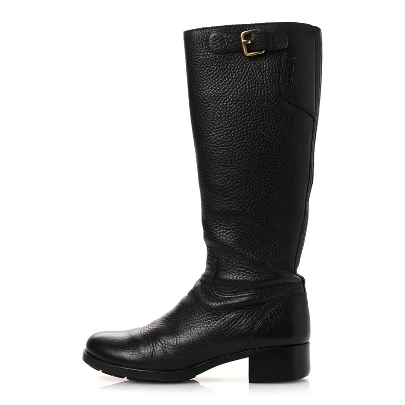 Prada — Vitello Daino Riding 38 — Designer Shoe — resale