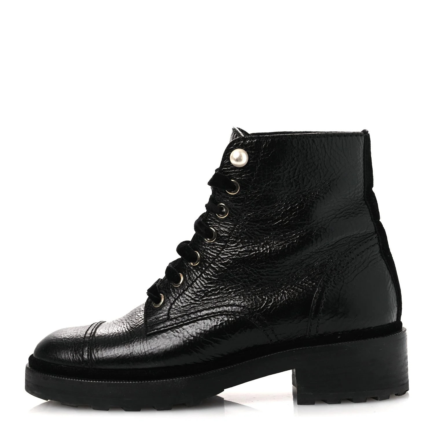 Chanel — Shiny Combat Short 38 — Designer Shoe — resale