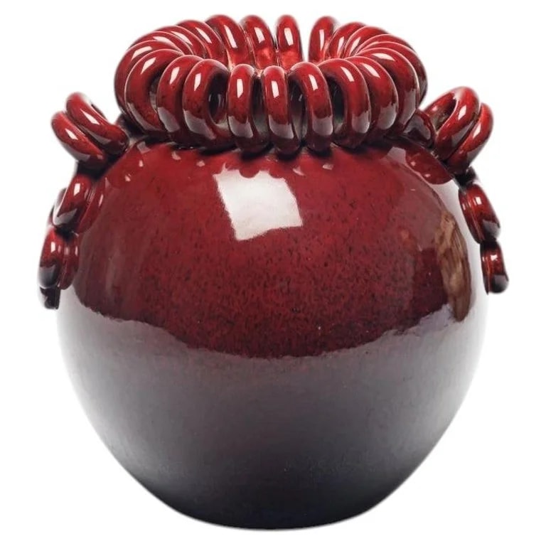 Gustave Asch — Red 20th Century Design Art Deco Ceramic Vase By Gustave Asch 1950 Primavera — decorative_object — resale