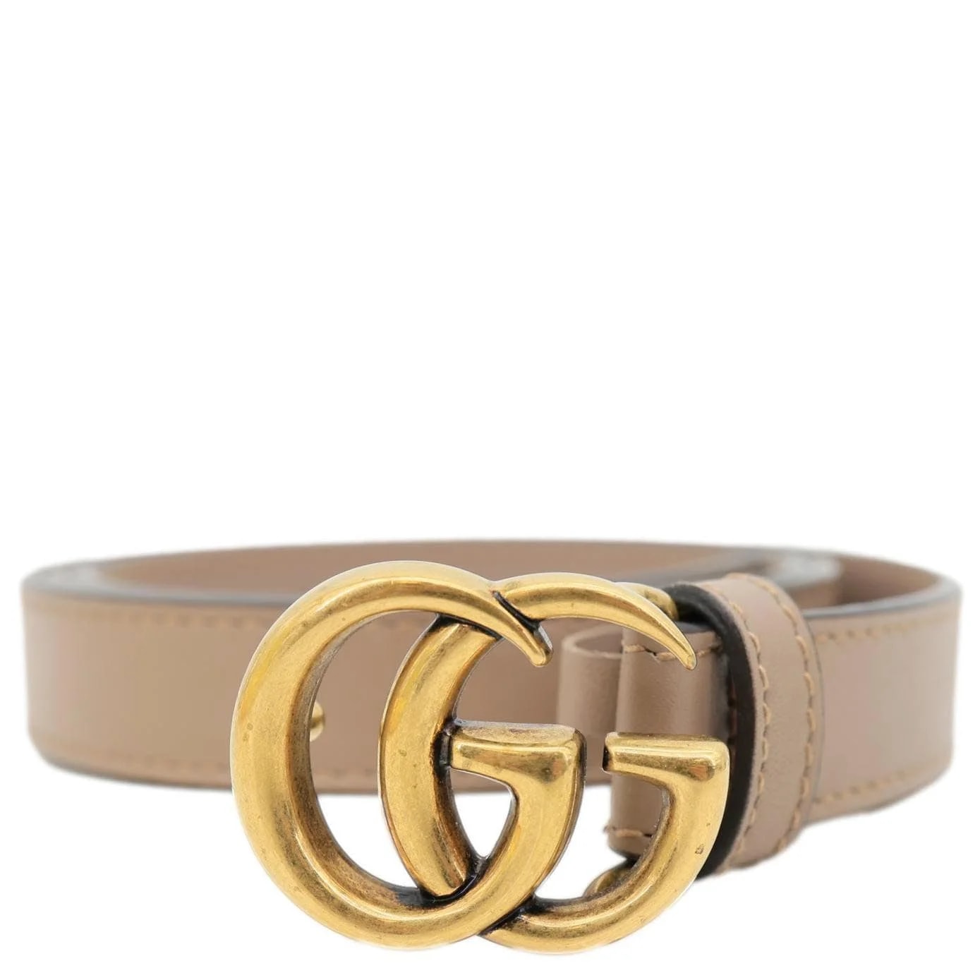 Gucci — Gucci Slim Double G Belt 409417 Size 85.34 Porcelain — Accessory — resale