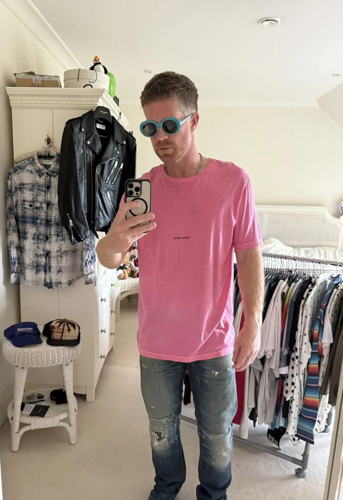 Saint Laurent — $550 Saint Laurent Rive Gauche Logo T Shirt Grail L — streetwear — resale