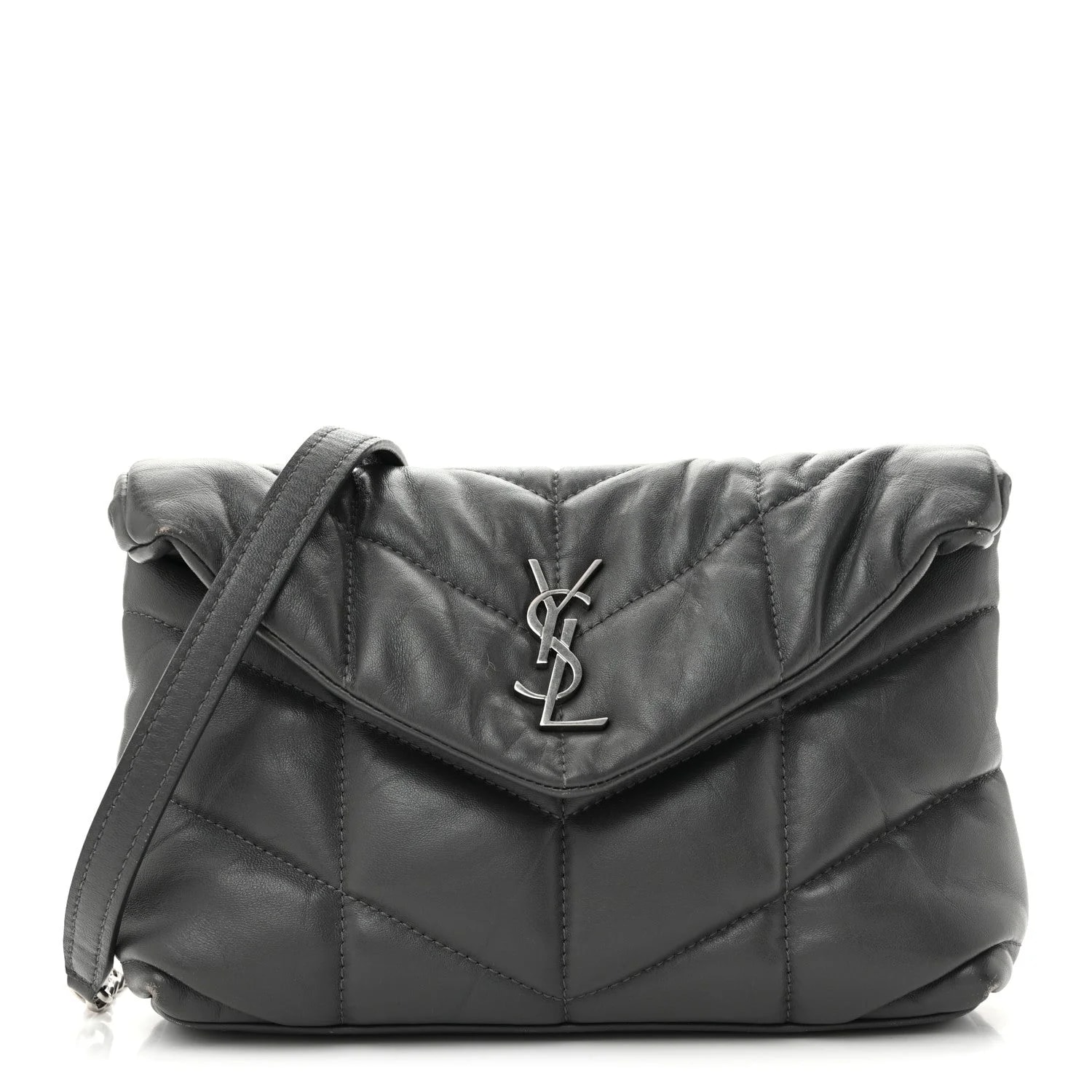 Saint Laurent — Toy Loulou Puffer Chain Satchel Fog — Handbag — resale