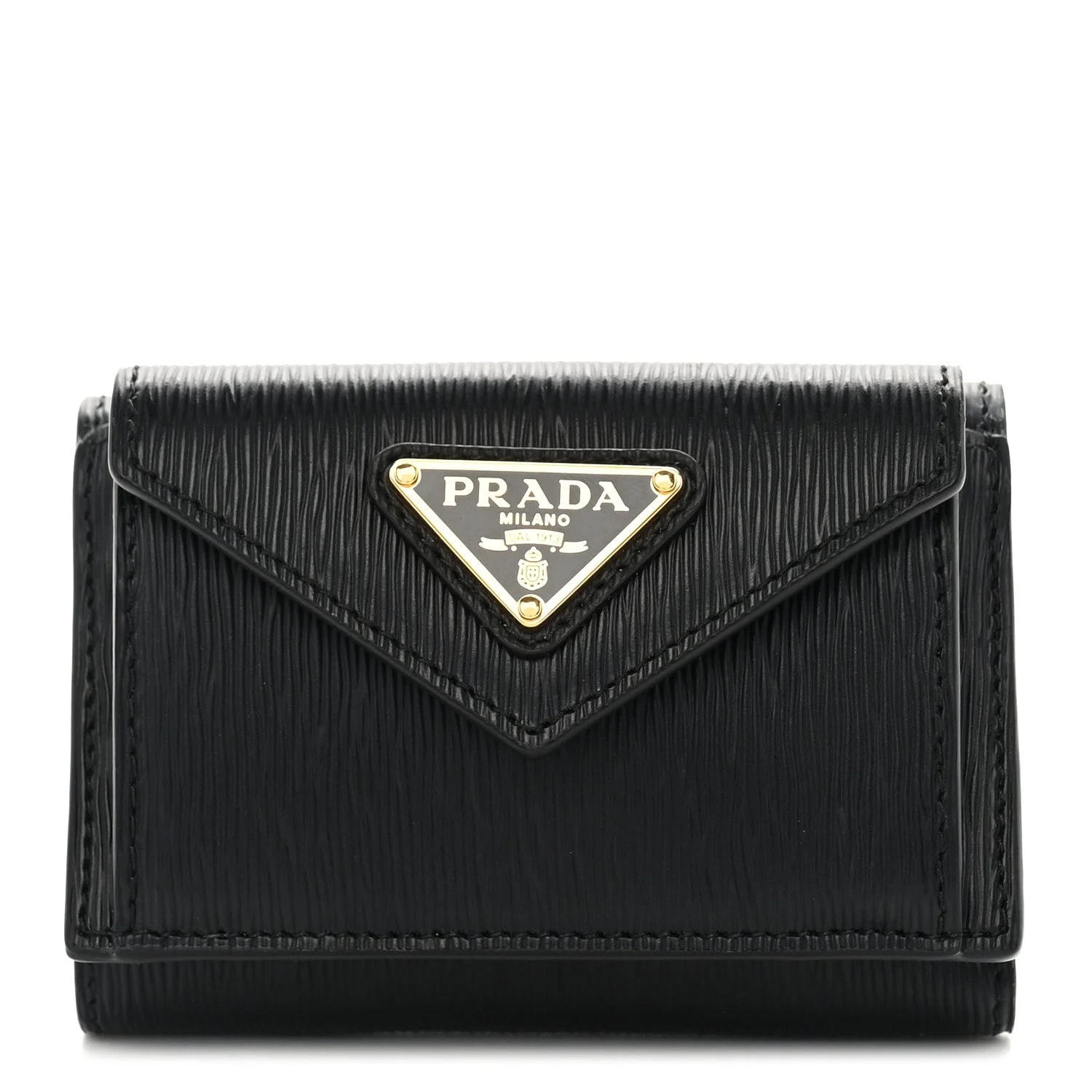 Prada — Vitello Move Metal Small Tri-Fold Wallet — Accessory — resale