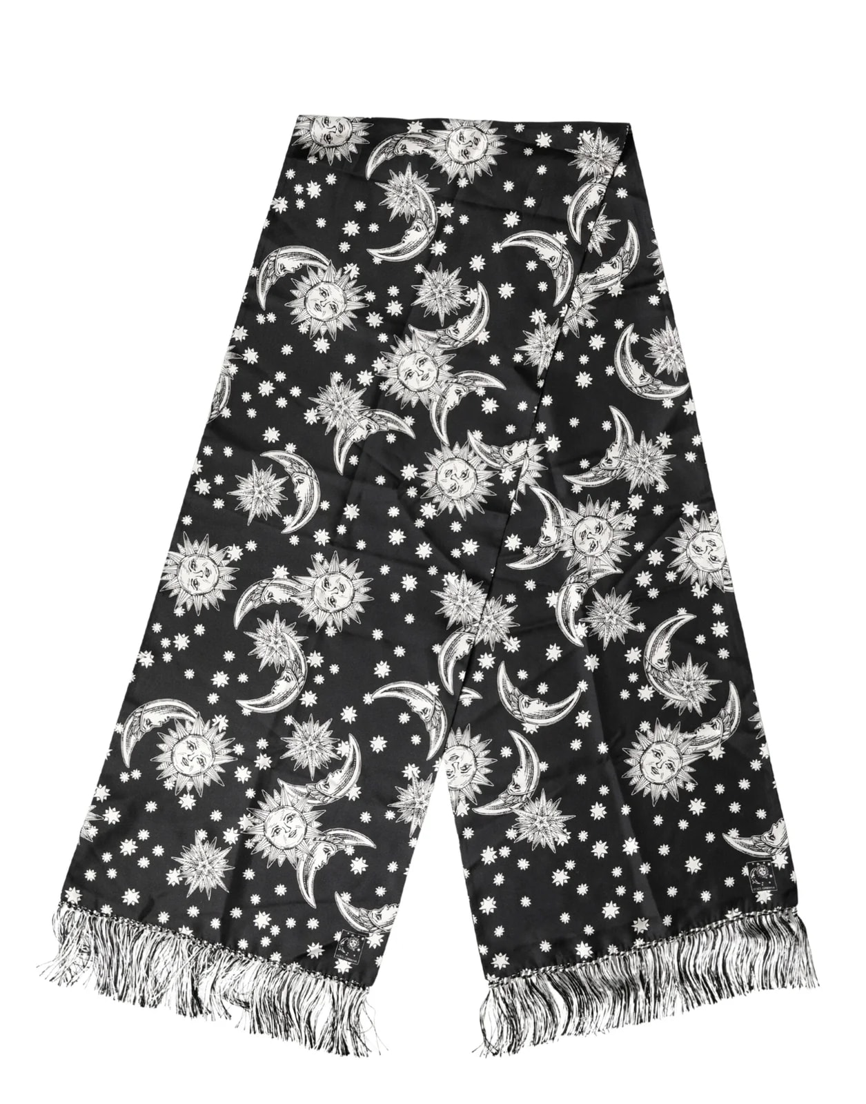 Dolce & Gabbana Sun Moon Star Fringe Foulard 178cm X 33cm Scarf 4