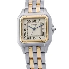 Cartier — Cartier Panthere LM 2 Row H39.5mm W29.5mm Steel 18K Yellow Gold Ivory Dial W... — Watch — resale
