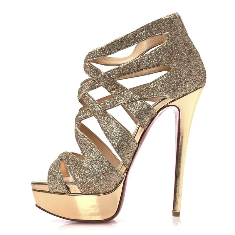 Christian Louboutin — Glitter Mini Specchio Balota Platform — Designer Shoe — resale