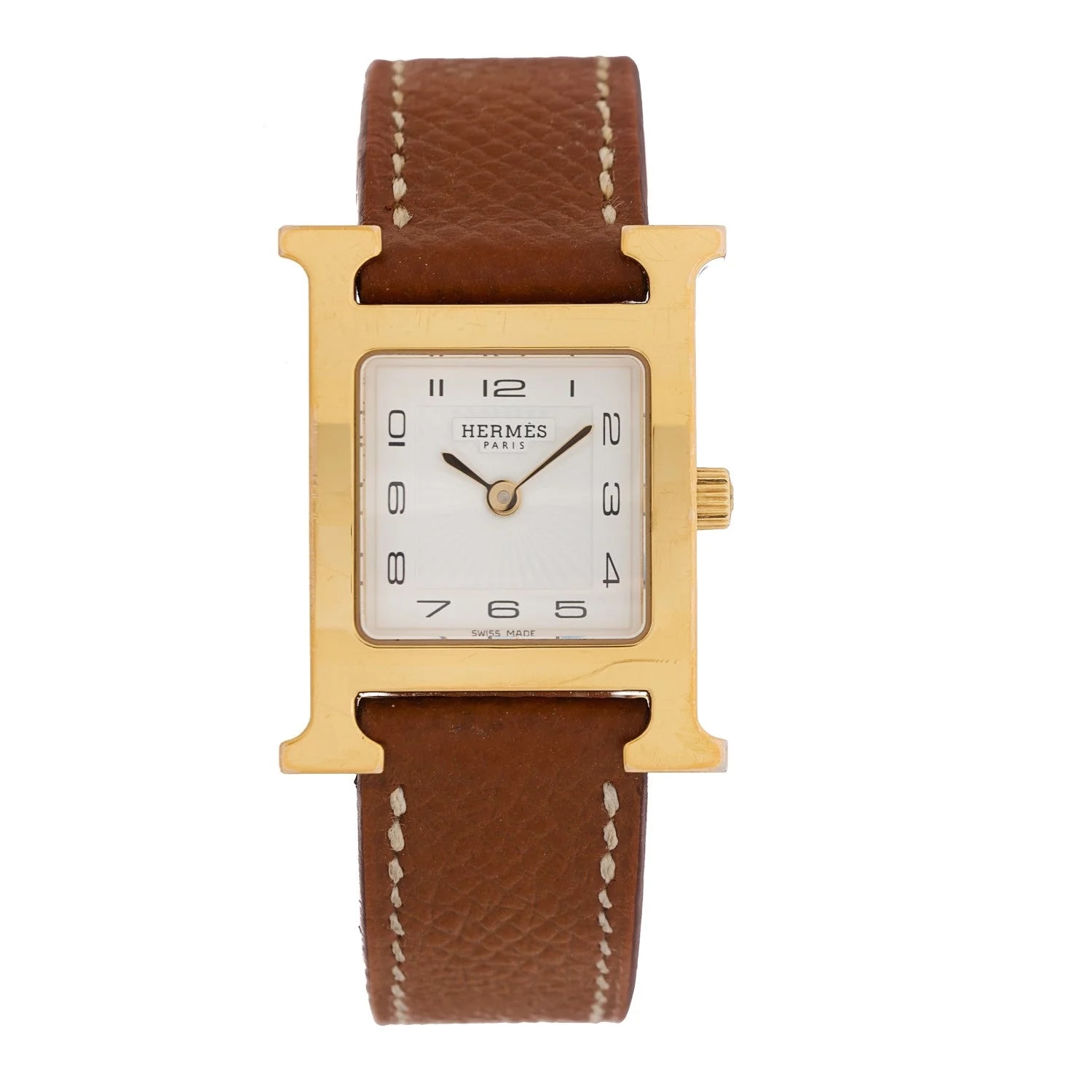 Hermès — Stainless Steel Epsom 21mm Heure H Hour Quartz Gold — Watch — resale