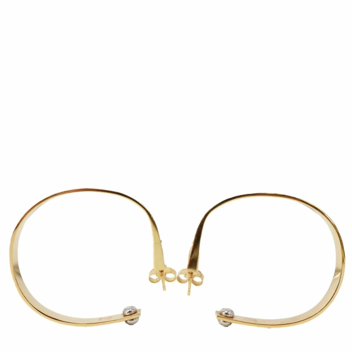 Louis Vuitton Goldtone Metal Nanogram Hoop 4