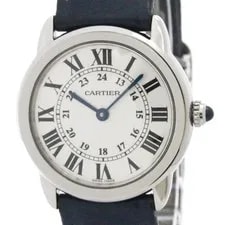 Cartier — Cartier () Ronde Solo SM Stainless Steel Leather Quartz Wsrn — Watch — resale