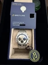 Breitling Chronomat b01 42 ab0134 Silver Dial Steel Full Set W/ Active Warranty 2