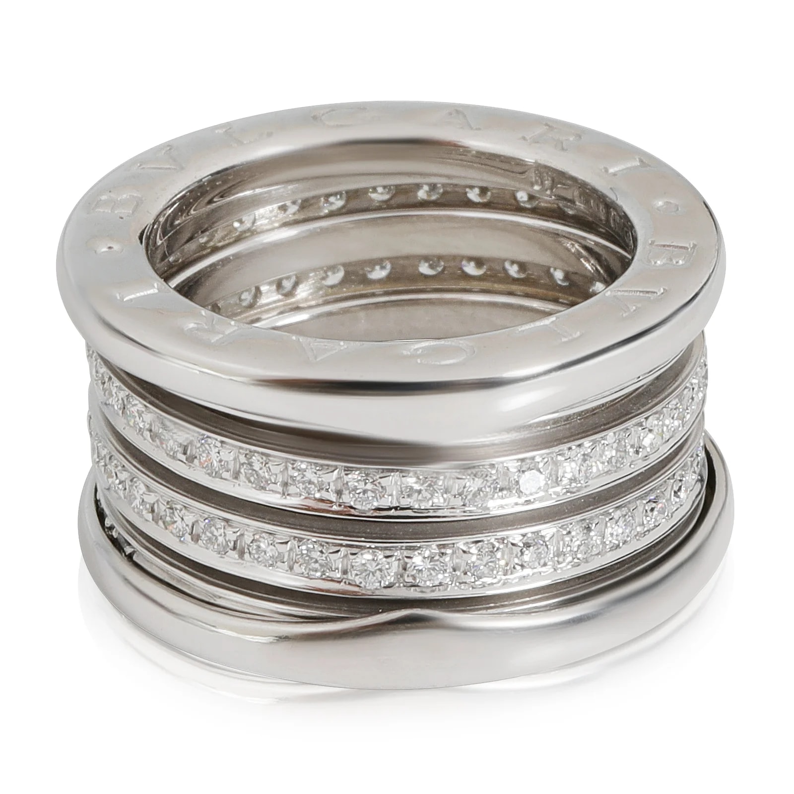 Bvlgari — Bvlgari B.zero1 Three-Band 18k White Gold 0.89 Ctw — Jewelry — resale