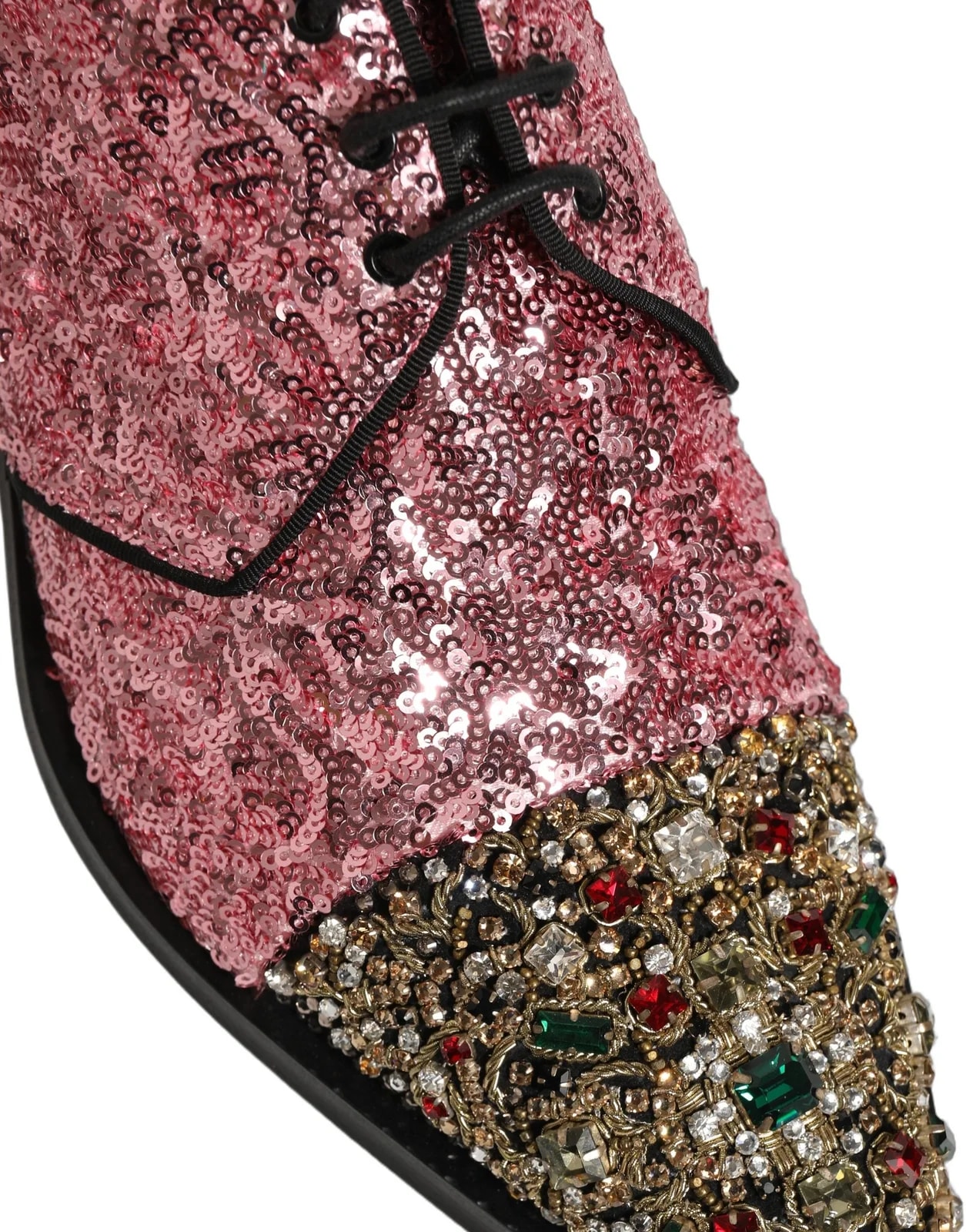 Dolce & Gabbana — Dolce & Gabbana Sequin Embellished Derby Dress Shoes — Designer Shoe — resale