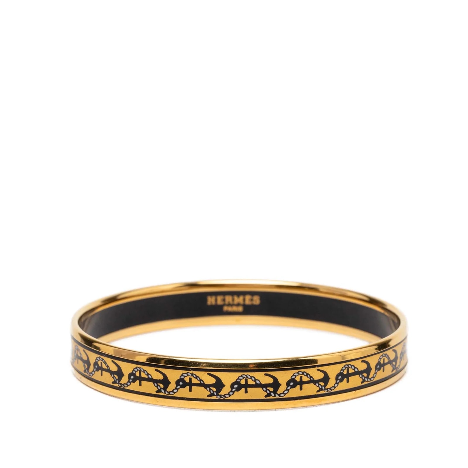 Hermès — Narrow Anchor and Rope Enamel Bangle 65 — Jewelry — resale