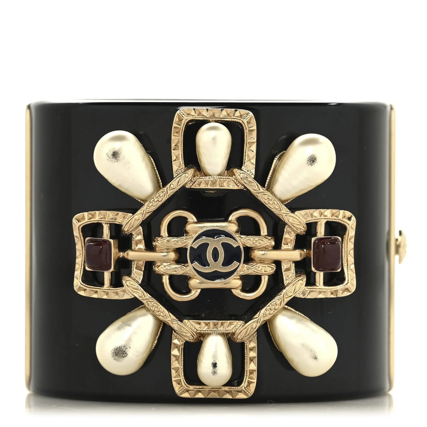 Chanel — Resin Gripoix CC Wide Cuff — Jewelry — resale