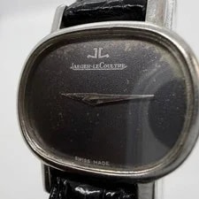 Jaeger-LeCoultre — Jaeger-lecoultre Grey Silver Hand-wound Black Leather Auth Working — Watch — resale