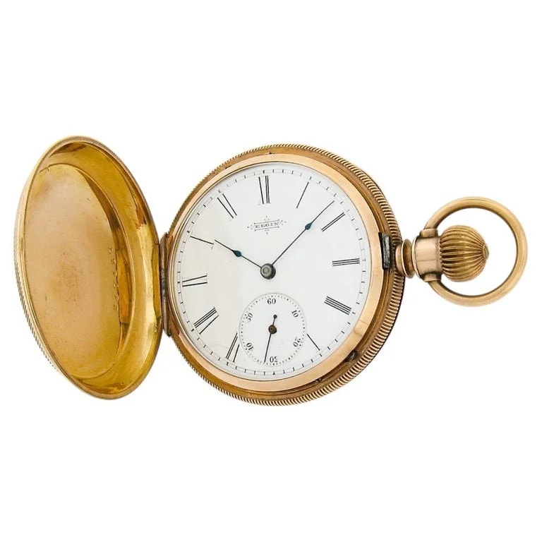 Elgin — Antique Elgin Pocket 11j 8s Grade 94 Etched Yellow Gold Tone Hunter Case — Watch — resale