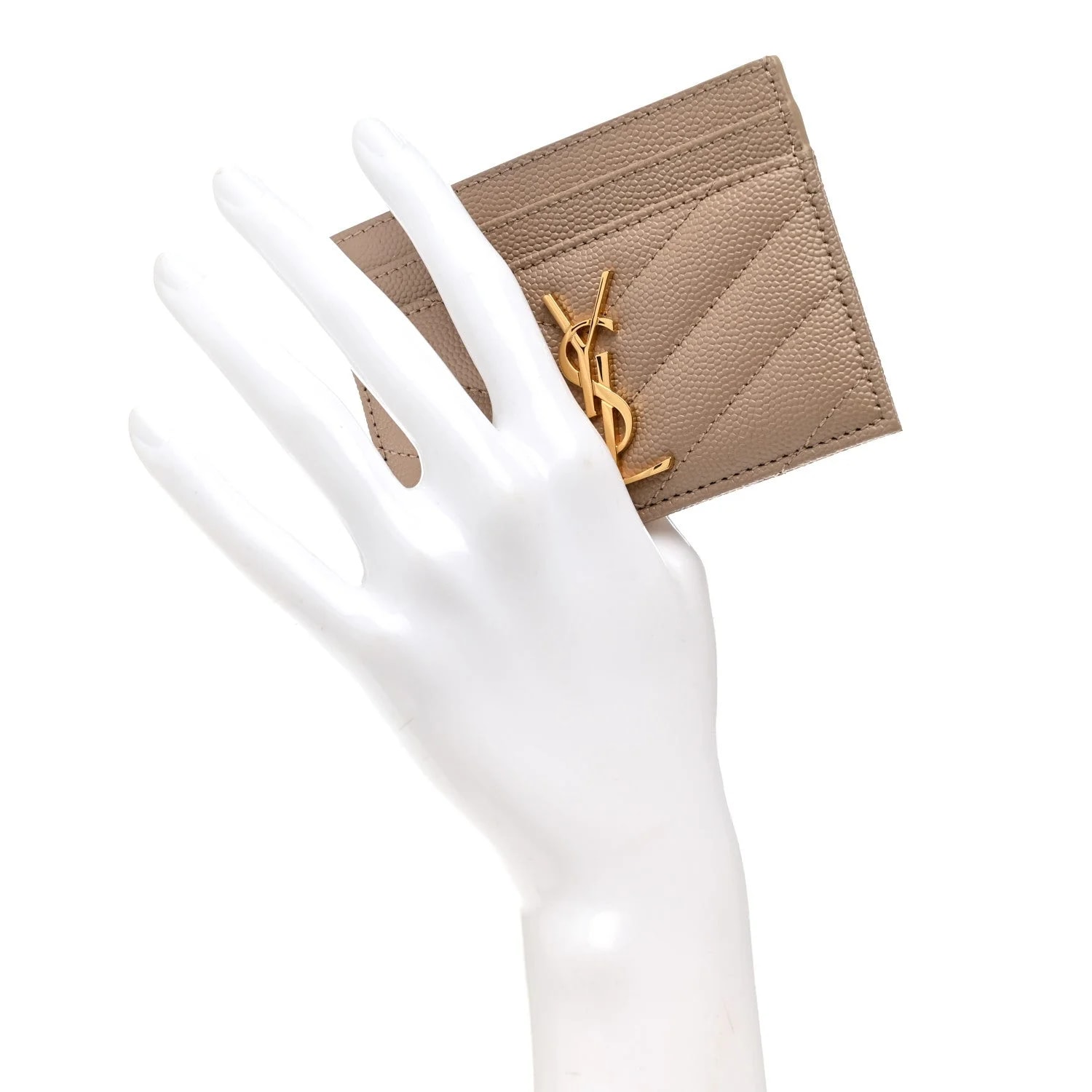 Grain de Poudre Matelasse Chevron Credit Card Case Dark 2