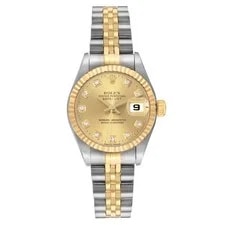 Rolex Datejust 26 Steel Yellow Gold Champagne Diamond Dial 79173 2
