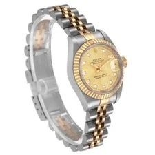 Rolex Datejust 26 Steel Yellow Gold Champagne Diamond Dial 79173 3