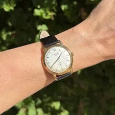 18k YG Patek Philippe 2551 35.5mm Calatrava With Custom Quartz Implant 2
