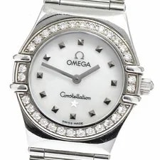 Omega — Omega Constellation Diamond Bezel Lady Quartz White Shell Dial From Japan — Watch — resale