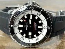 Breitling SuperOcean 42 Automatic Black Dial on A Rubber Dive Strap Box Papers 2