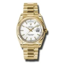 Rolex — Rolex Day-Date 36 White Stick Dial on President 118238 With Box — Watch — resale