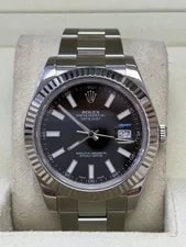 Rolex Datejust 116334 Silver Oyster Bracelet With Gold Bezel Box and Papers 41mm 3