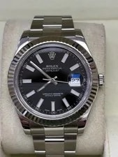 Rolex Datejust 116334 Silver Oyster Bracelet With Gold Bezel Box and Papers 41mm 4