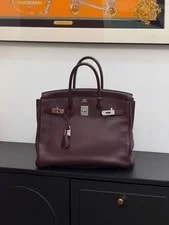 Hermès Birkin 35 Raisin HW Flap Top Handle Chain 2