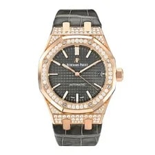 Audemars Piguet Royal Oak 37MM Grey Index Hour Markers Dial Rose Gold 2