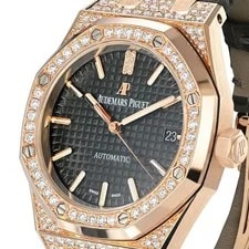 Audemars Piguet Royal Oak 37MM Grey Index Hour Markers Dial Rose Gold 3
