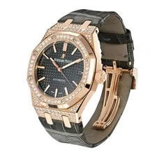 Audemars Piguet Royal Oak 37MM Grey Index Hour Markers Dial Rose Gold 4