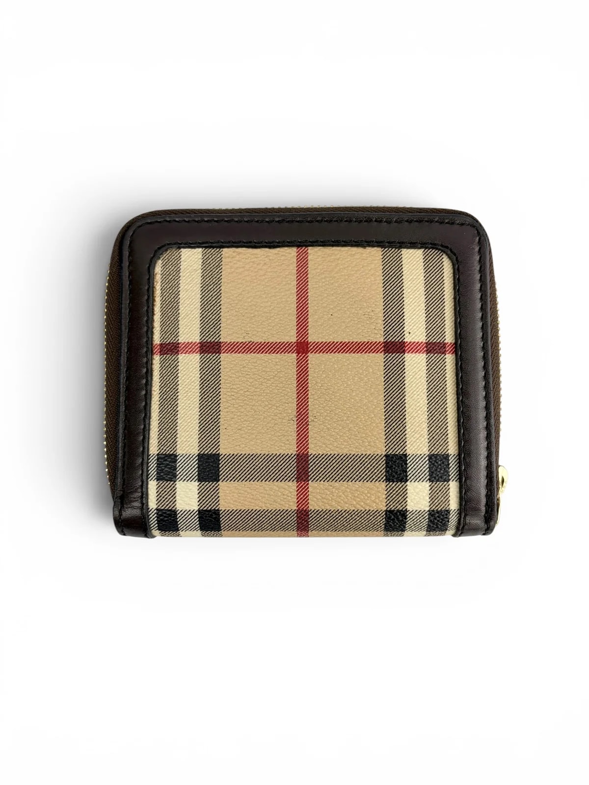 Burberry — Burberry Check Tall Compact Zip Wallet — Accessory — resale