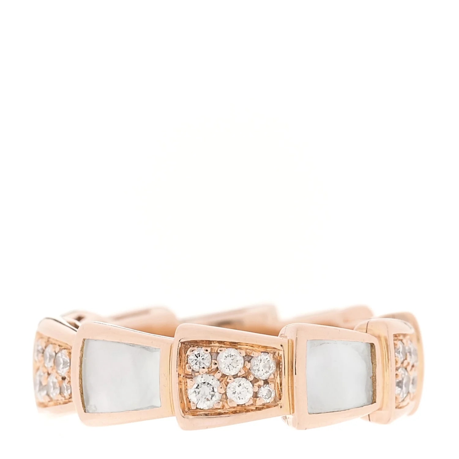 Bulgari — 18K Rose Gold Mother of Pearl 6mm Serpenti Viper Band 48 4.5 — Jewelry — resale