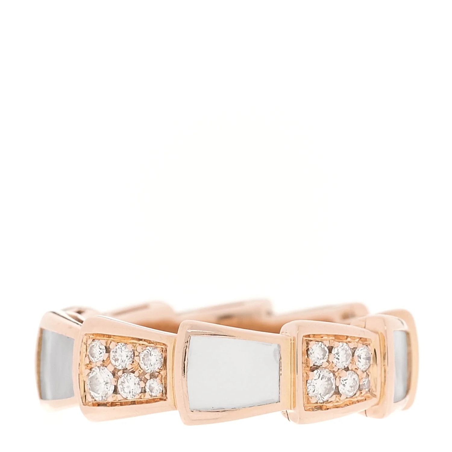 18K Rose Gold Mother of Pearl 6mm Serpenti Viper Band 48 4.5 3