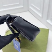 New Gucci GG Marmont Super Mini Chevron Chain Crossbody GHW 4