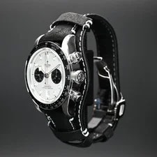 Tudor Black Bay Chrono 79360N 41mm White Panda Dial Leather Strap 2