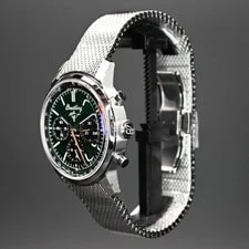 Breitling Top Time AB0176 41mm Green Dial Steel Mesh Bracelet 2