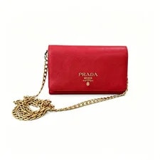Prada — 100% Auth Prada Wallet on Chain Crossbody Hardware — Handbag — resale