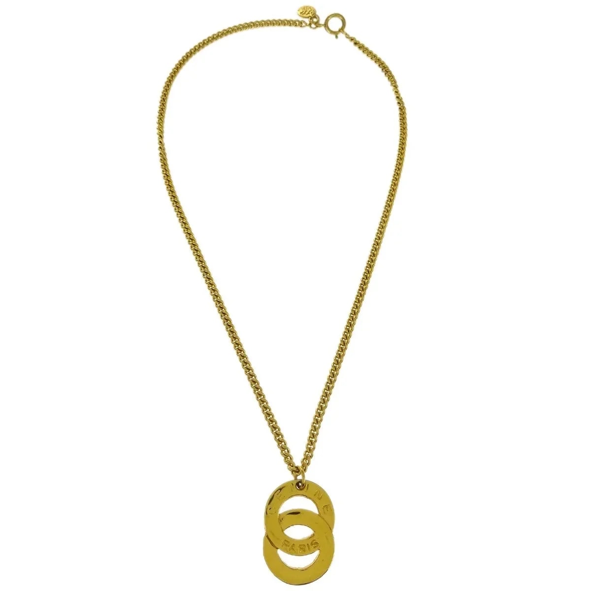 Celine — Celine Logo Circle Pendant Metal Gold_plated Jewelry — Accessory — resale