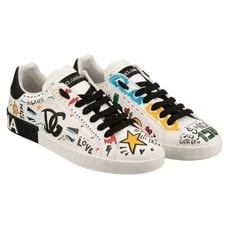 Dolce & Gabbana — Dolce & Gabbana DG Logo Graffiti Star Low Top Portofino 44 — Sneaker — resale